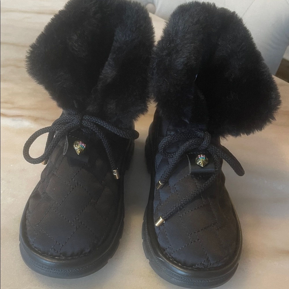 Kurt Geiger Black Quilted Kids Boots